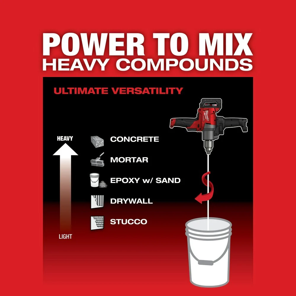 Milwaukee 2810-20 M18 FUEL Mud Mixer with 180° Handle Bare Tool - Image 5