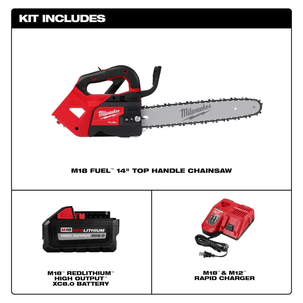 Milwaukee 2826-21T M18 FUEL 14" Top Handle Chainsaw Kit - Image 3