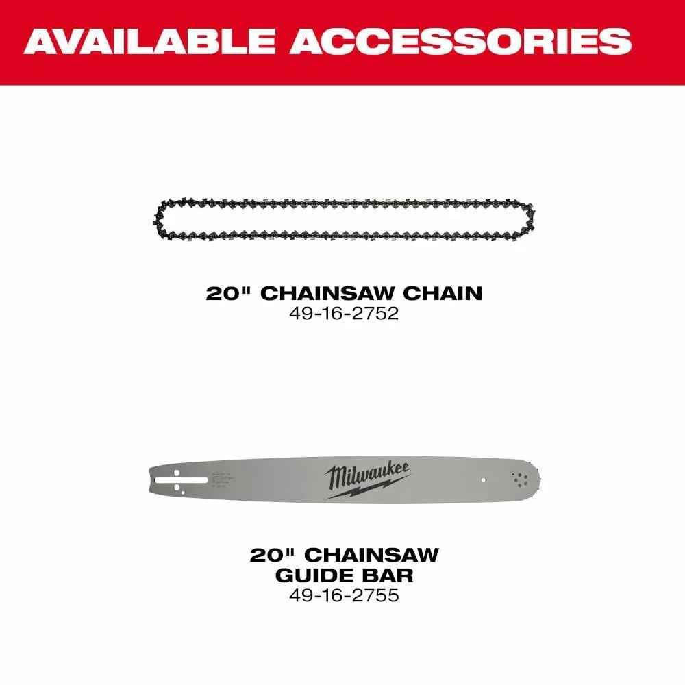 Milwaukee 2827-22 M18 FUEL 20" Dual Battery Chainsaw Kit - Image 14