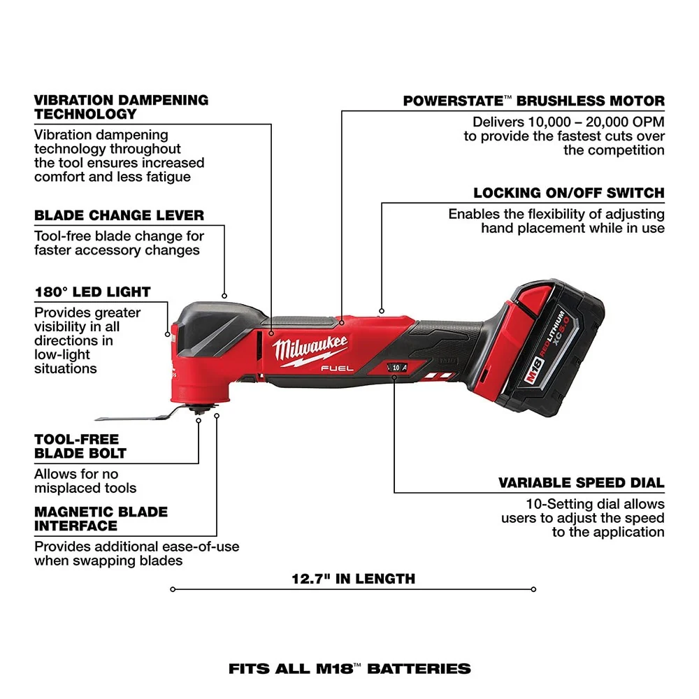 Milwaukee 2836-21 M18 FUEL™ Oscillating Multi-Tool (Kit) - Image 7