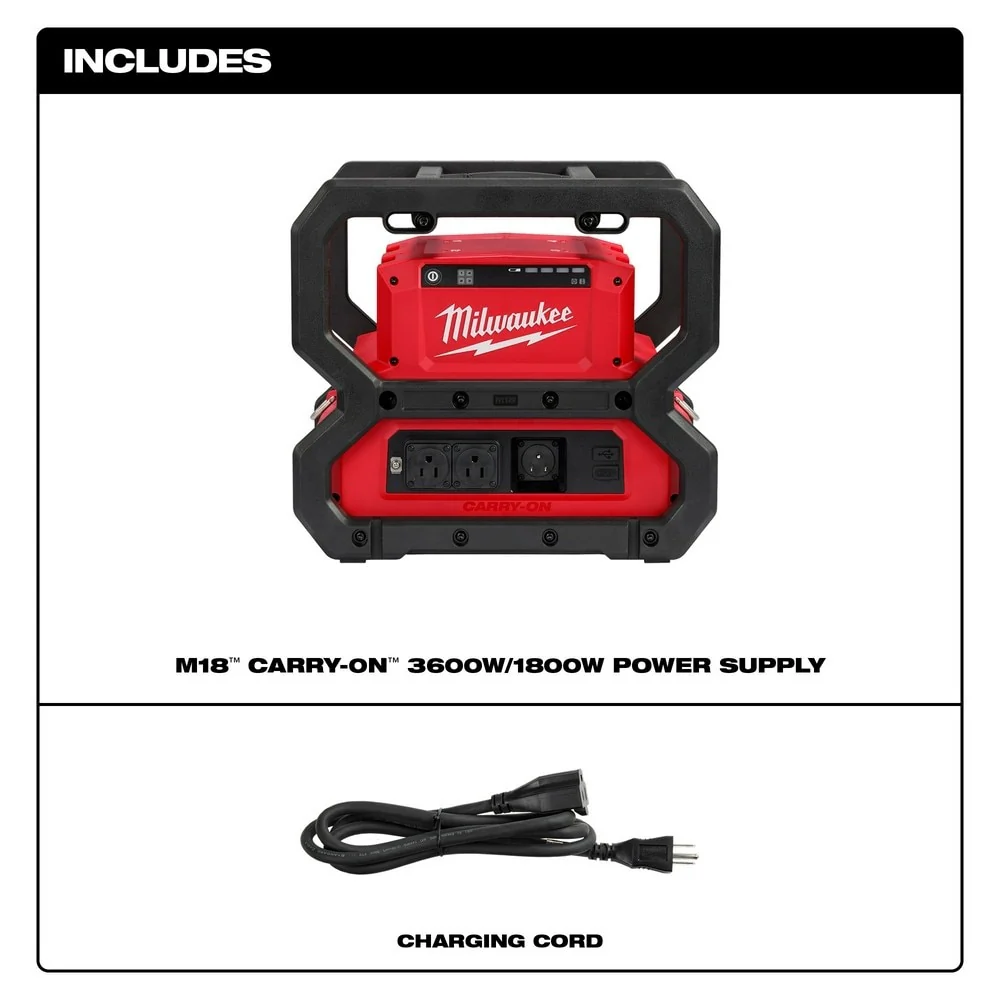 Milwaukee 2845-20 M18 CARRY-ON 3600W/1800W Power Supply - Image 2