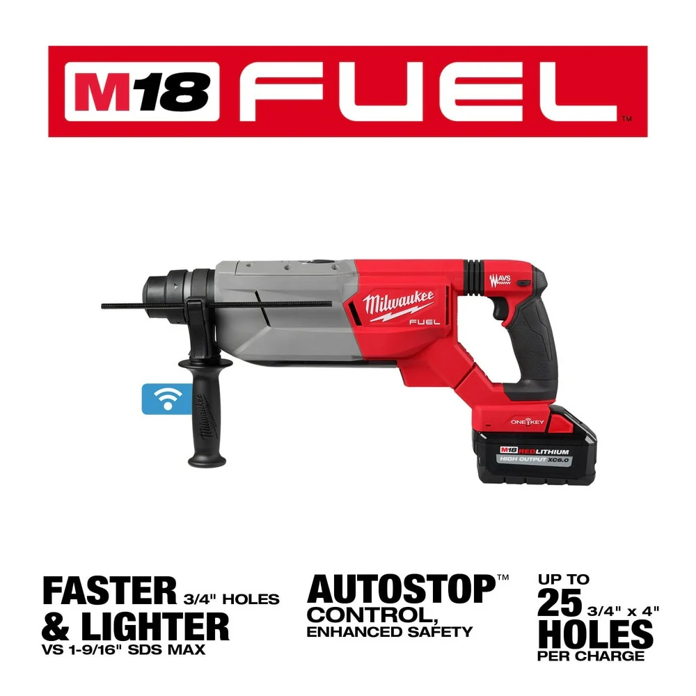 Milwaukee 2916-22 M18 FUEL 1-1/4" SDS Plus D-Handle Rotary Hammer Kit w/ ONE-KEY - Image 3