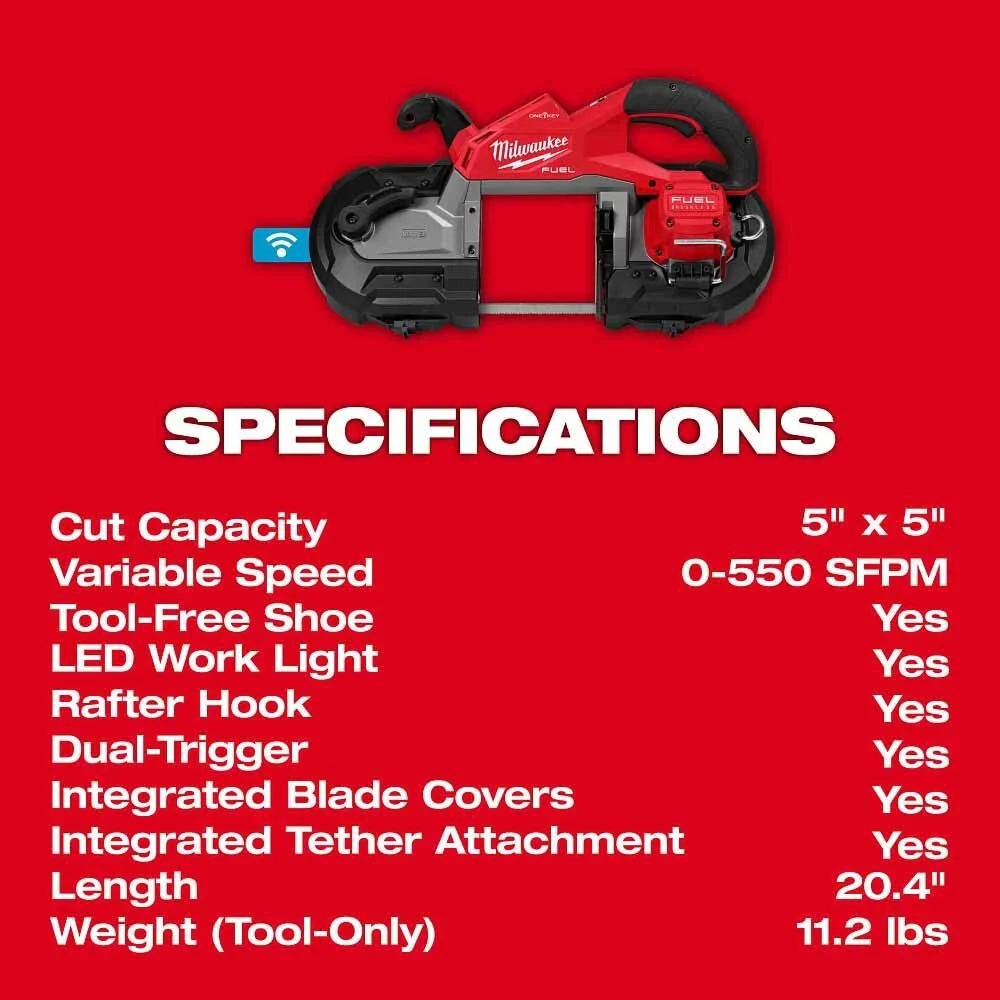 Milwaukee 2929S-20 M18 FUEL Deep Cut Dual Trigger Band Saw w/ ONE-KEY - Image 7