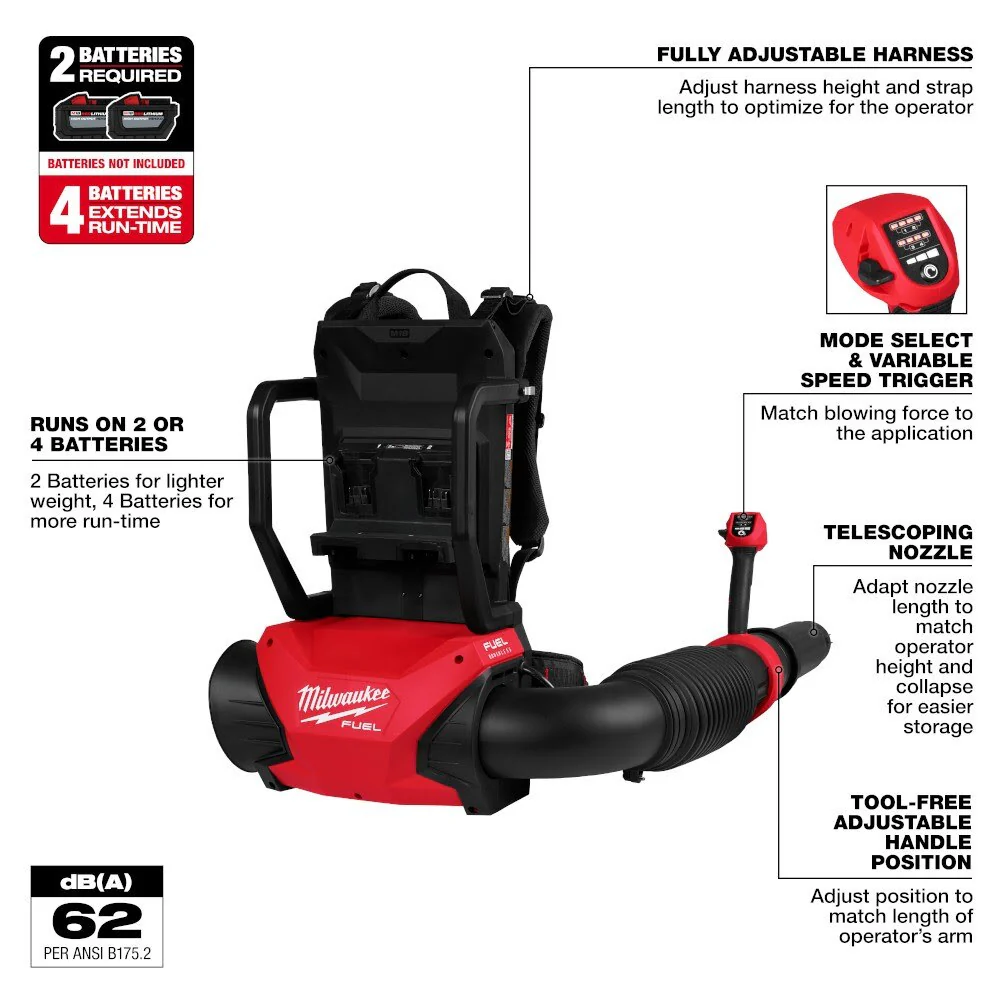 Milwaukee 3009-20 M18 FUEL Dual Battery Backpack Blower - Image 5