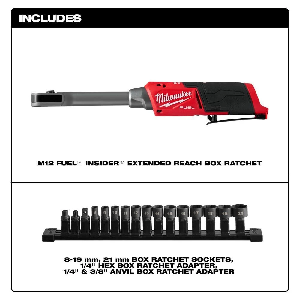 Milwaukee 3050-20 M12 FUEL INSIDER Extended Reach Box Ratchet - Image 3