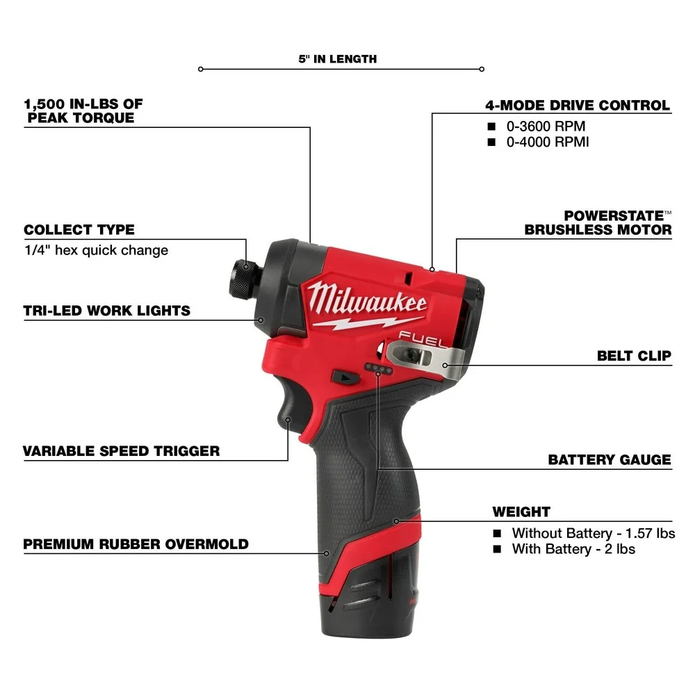 Milwaukee 3497-22 M12 FUEL 2-Tool Combo Kit - Image 5