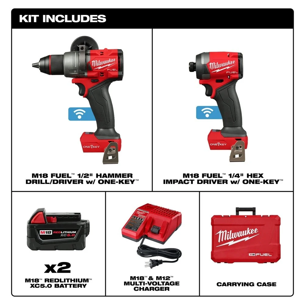 Milwaukee 3696-22 M18 FUEL 2-Tool Combo Kit w/ ONE-KEY - Image 3