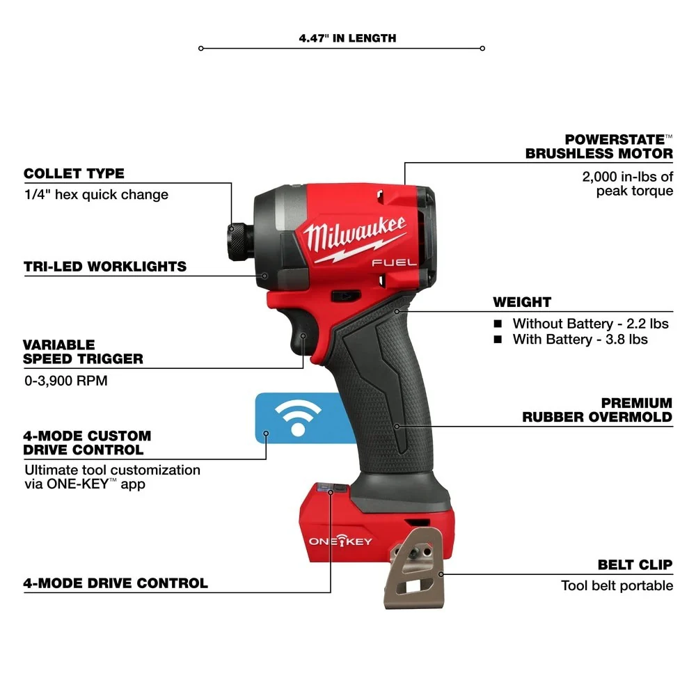 Milwaukee 3696-22 M18 FUEL 2-Tool Combo Kit w/ ONE-KEY - Image 5