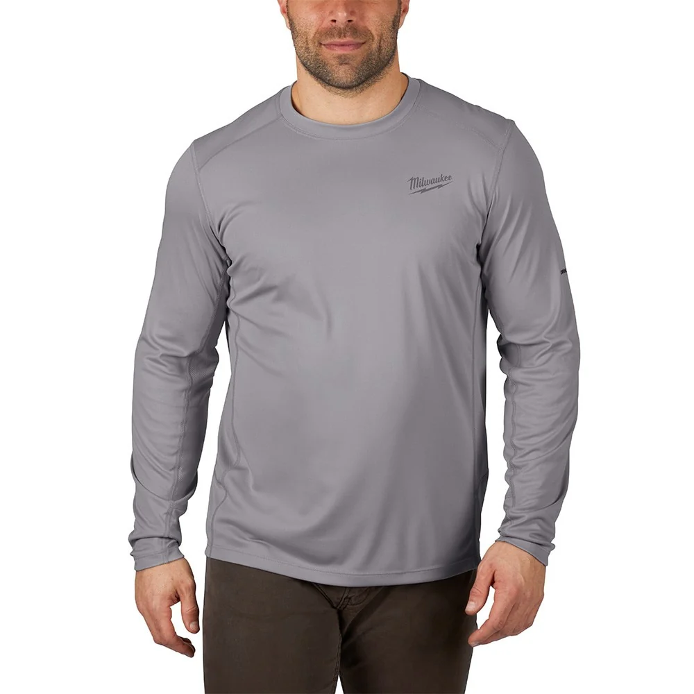 Milwaukee 415G-L WORKSKIN Lightweight Performance Long Sleeve Shirt- Gray, L - Image 2