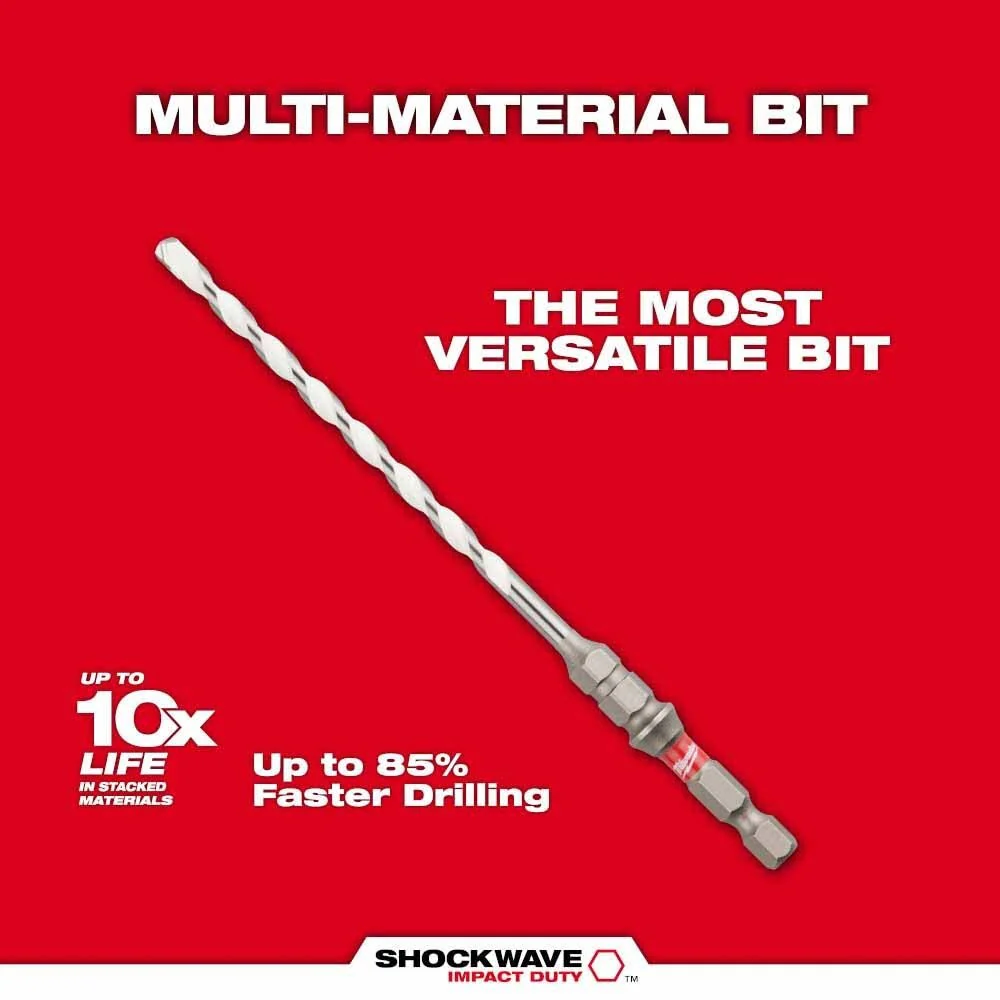 Milwaukee 48-20-8877 SHOCKWAVE Impact Duty Carbide Multi-Material Drill Bit Screw Install Set - 7PC - Image 7