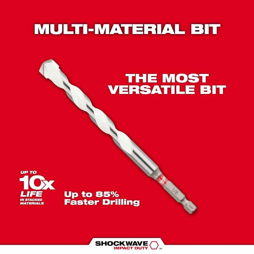 Milwaukee 48-20-8892 1/2" x 4" x 6" SHOCKWAVE Impact Duty Carbide Multi-Material Drill Bit - Image 5