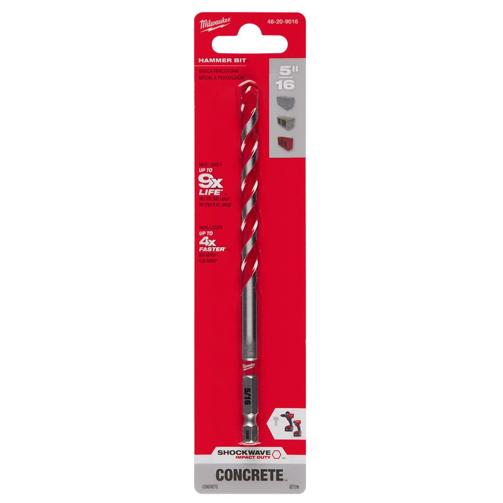 Milwaukee 48-20-9016 5/16" x 4" x 6" SHOCKWAVE™ Carbide Hammer Drill Bit - Image 11