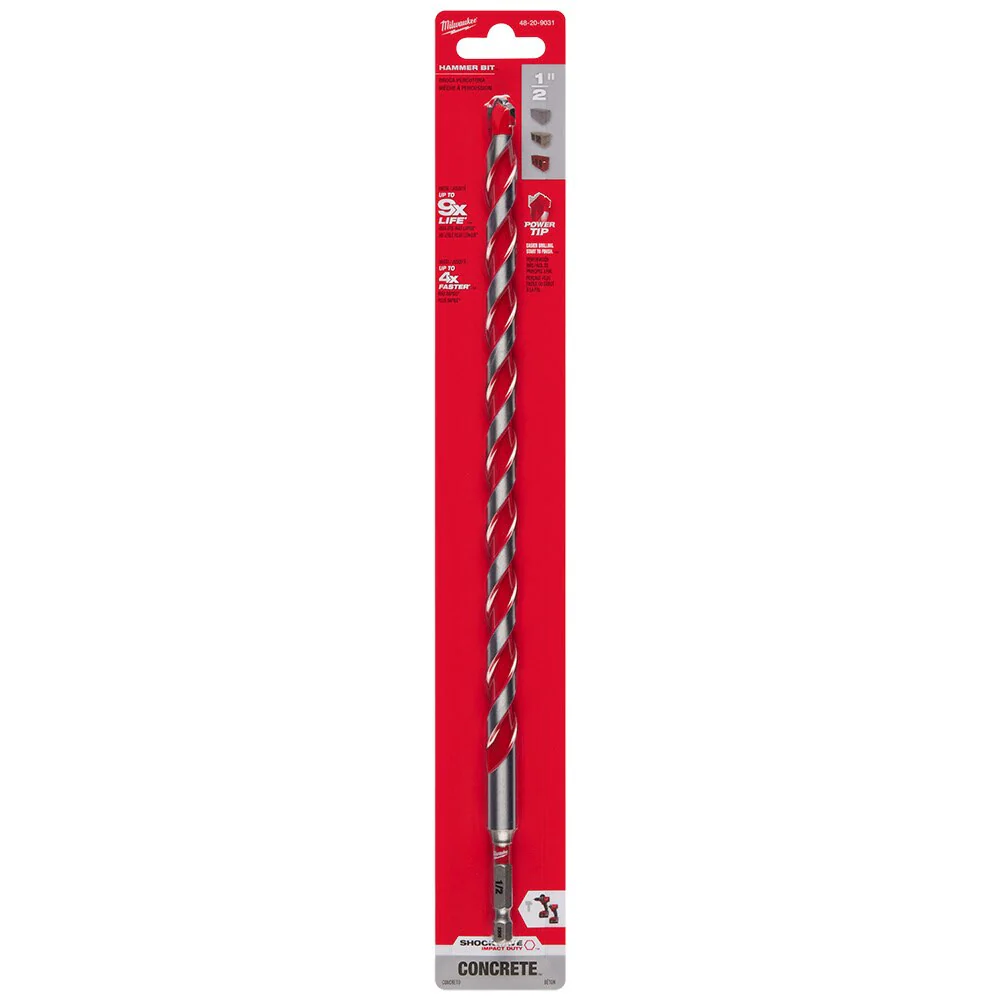 Milwaukee 48-20-9031 1/2" x 10" x 12" Carbide Hammer Drill Bit - Image 10