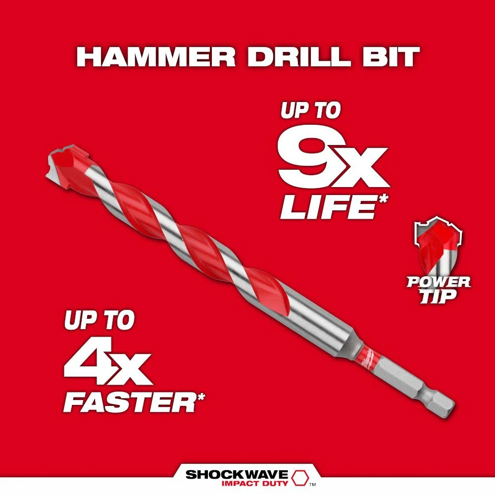 Milwaukee 48-20-9031 1/2" x 10" x 12" Carbide Hammer Drill Bit - Image 5