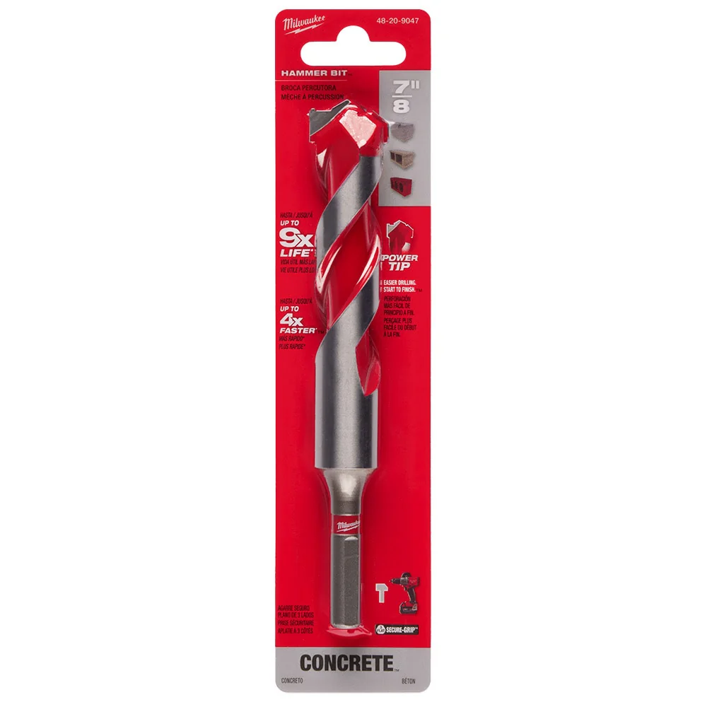 Milwaukee 48-20-9047 7/8" x 4" x 6" Carbide Hammer Drill Bit - Image 10