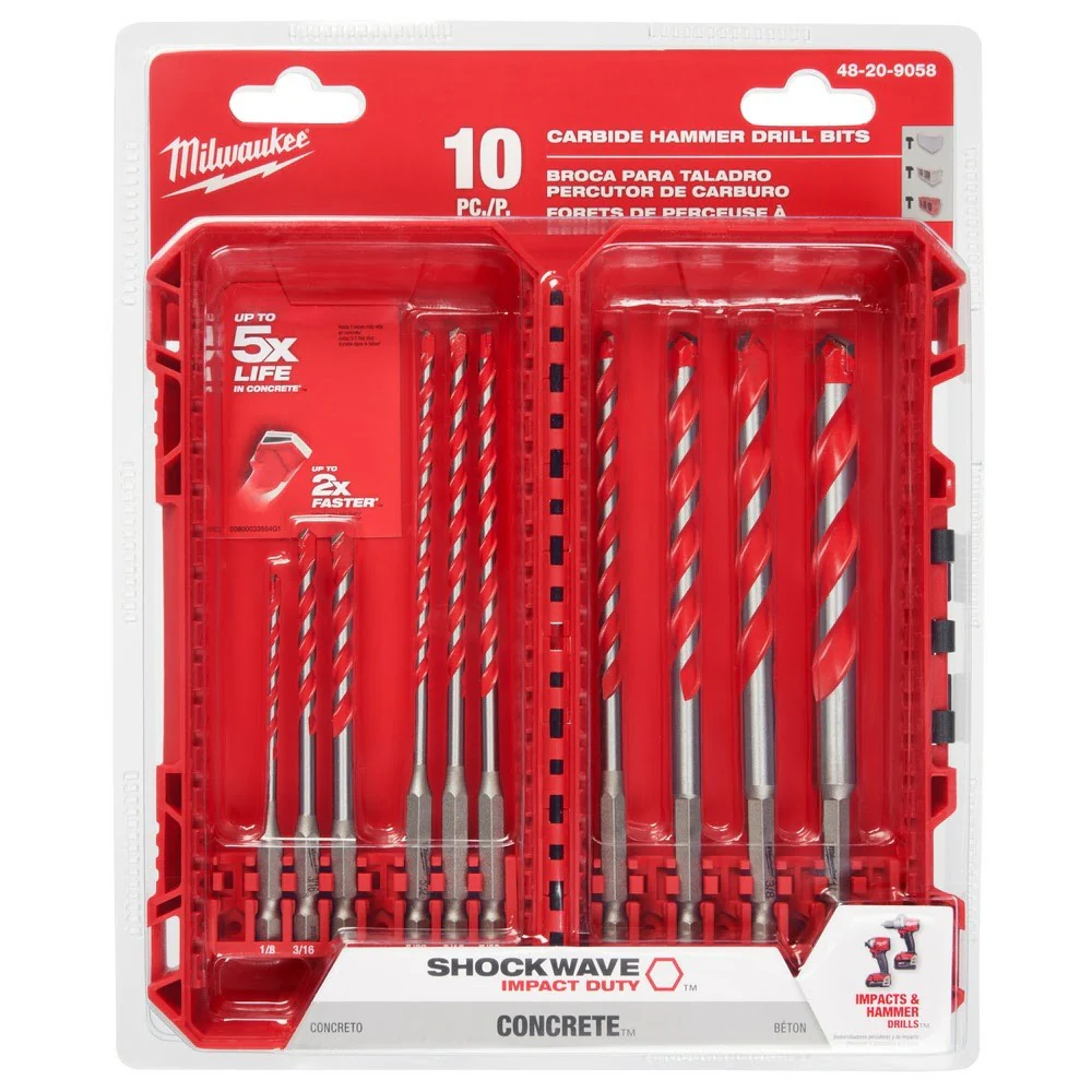Milwaukee 48-20-9058 10pc. SHOCKWAVE Impact DUTY Carbide Hammer Drill Bit Kit - Image 12