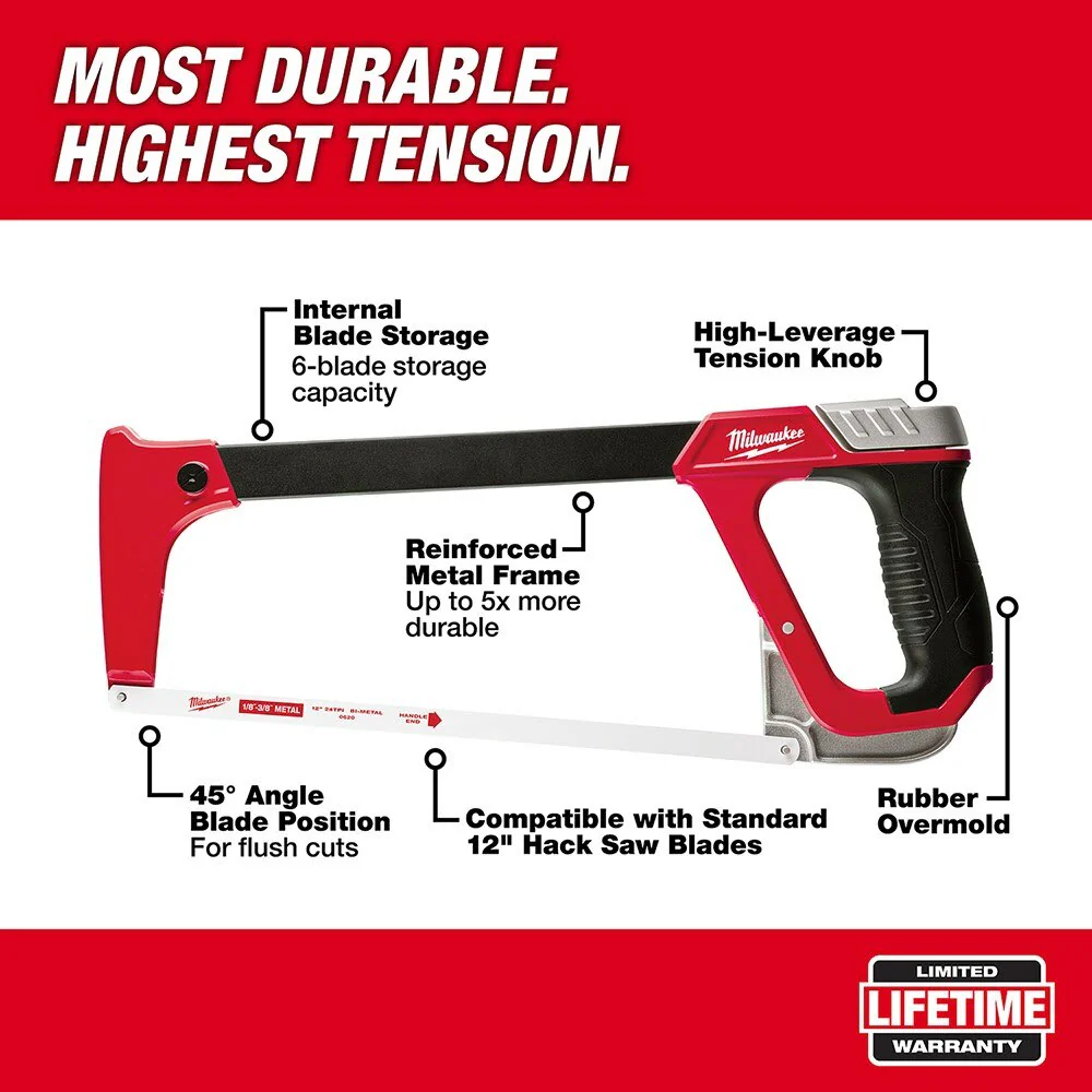 Milwaukee 48-22-0050 12" High Tension Hacksaw - Image 2