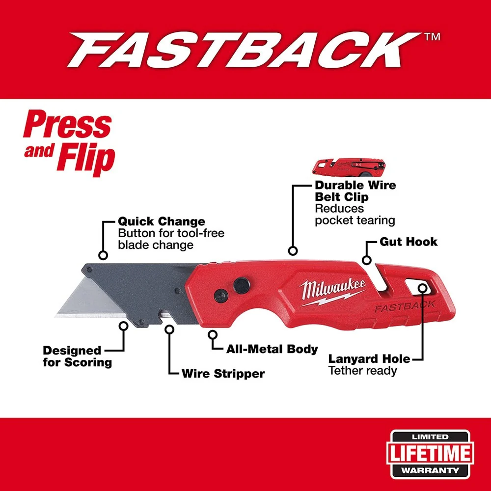 Milwaukee 48-22-1501 FASTBACk Folding Utility Knife - Image 4