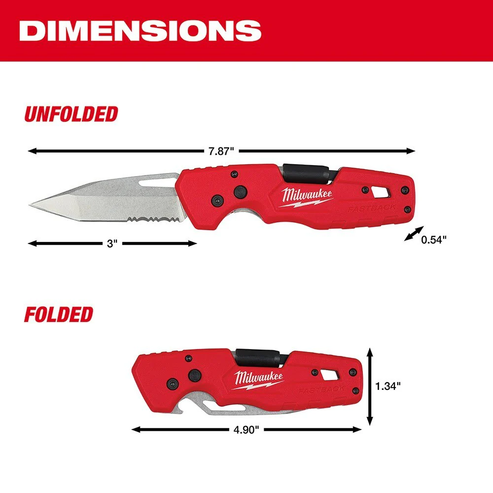 Milwaukee 48-22-1540 FASTBACK 5-in-1 Folding Pocket Knife - Image 3