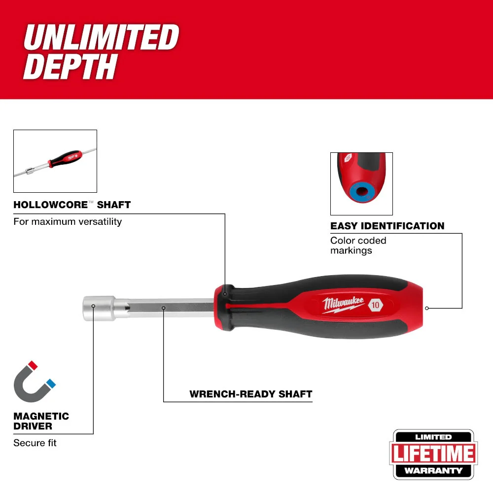 Milwaukee 48-22-2548 7pc Metric HollowCore Magnetic Nut Driver Set - Image 3