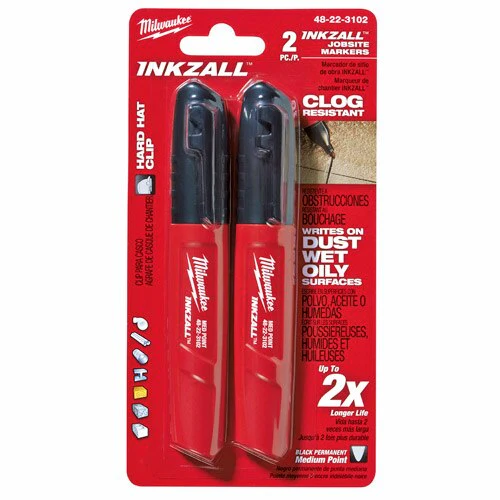 Milwaukee 48-22-3102 Inkzall Black Medium Point Marker (2 PK) - Image 2