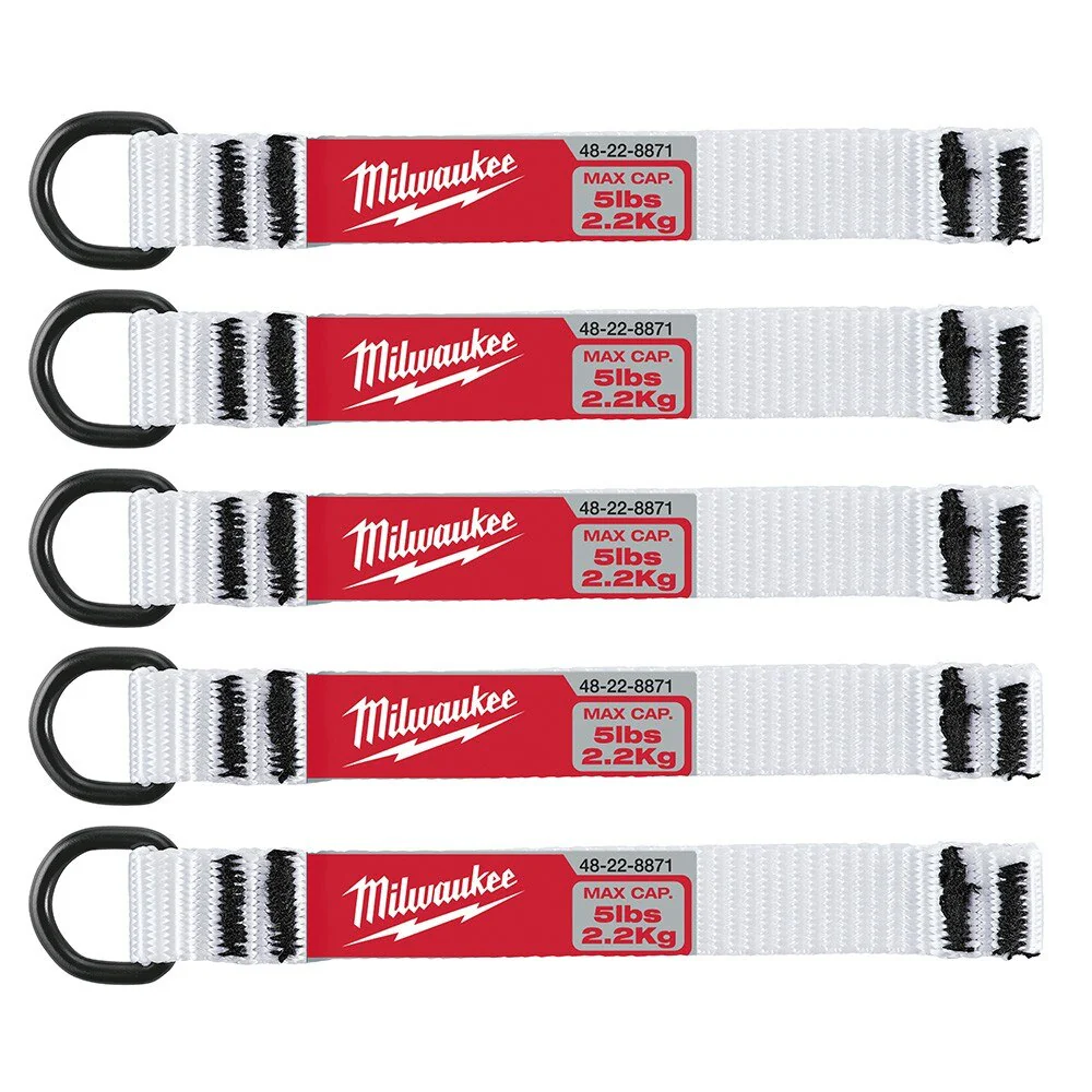 Milwaukee 48-22-8871 5 Piece 5lb Nylon Web Metal D-Ring Web Attachment Set - Image 2