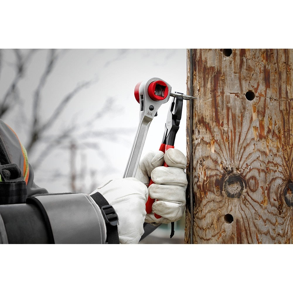 Milwaukee 48-22-9213M Lineman's High-Leverage Ratcheting Wrench w/ Milled Face - Image 6