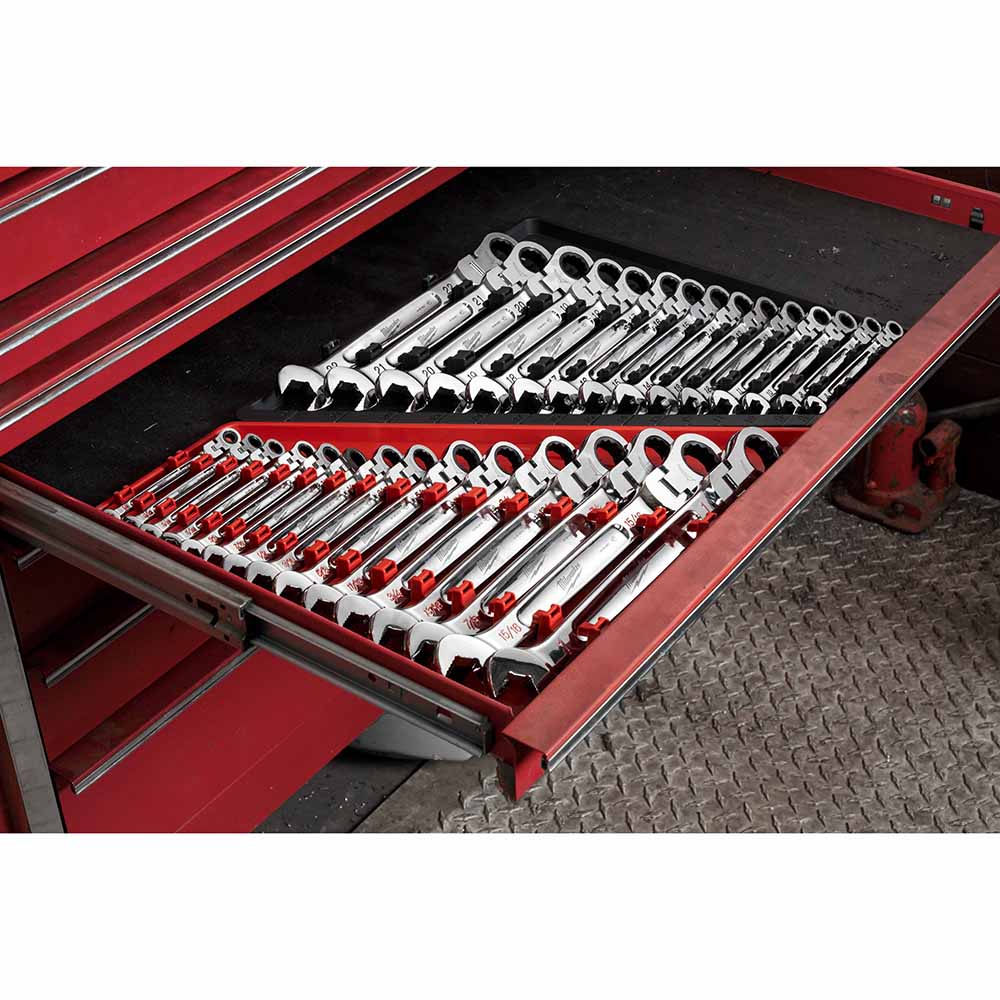 Milwaukee 48-22-9413 15pc Flex Head Ratcheting Wrench Set - SAE - Image 13