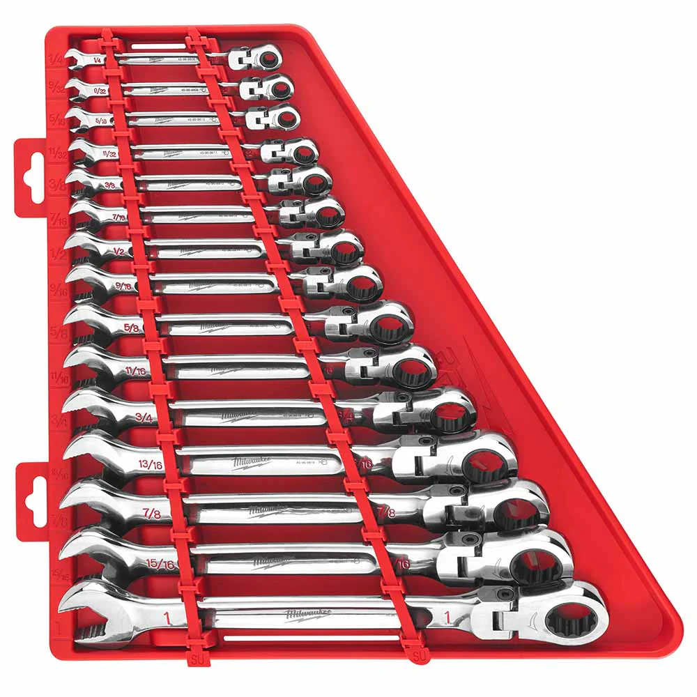 Milwaukee 48-22-9413 15pc Flex Head Ratcheting Wrench Set - SAE - Image 4