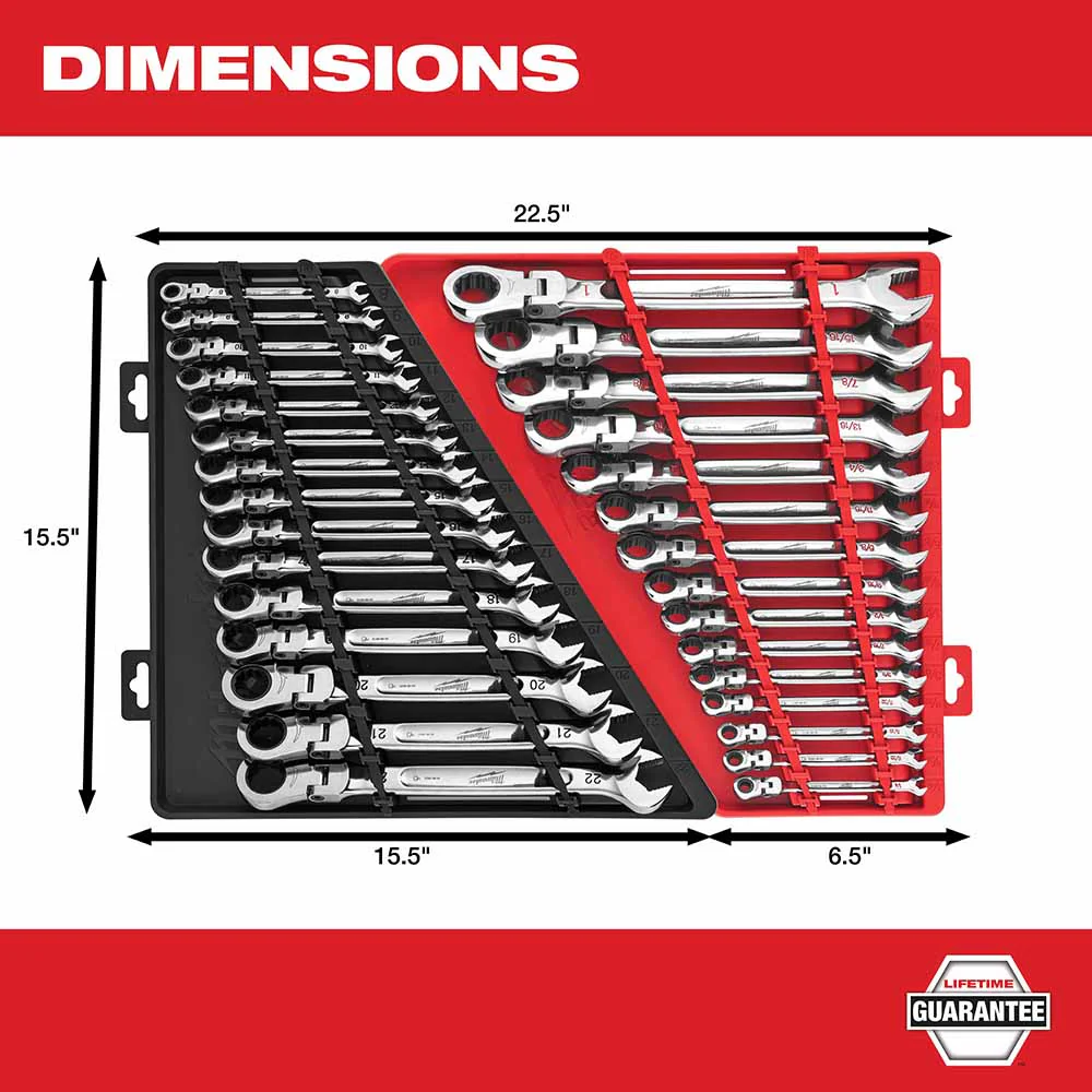 Milwaukee 48-22-9413 15pc Flex Head Ratcheting Wrench Set - SAE - Image 7