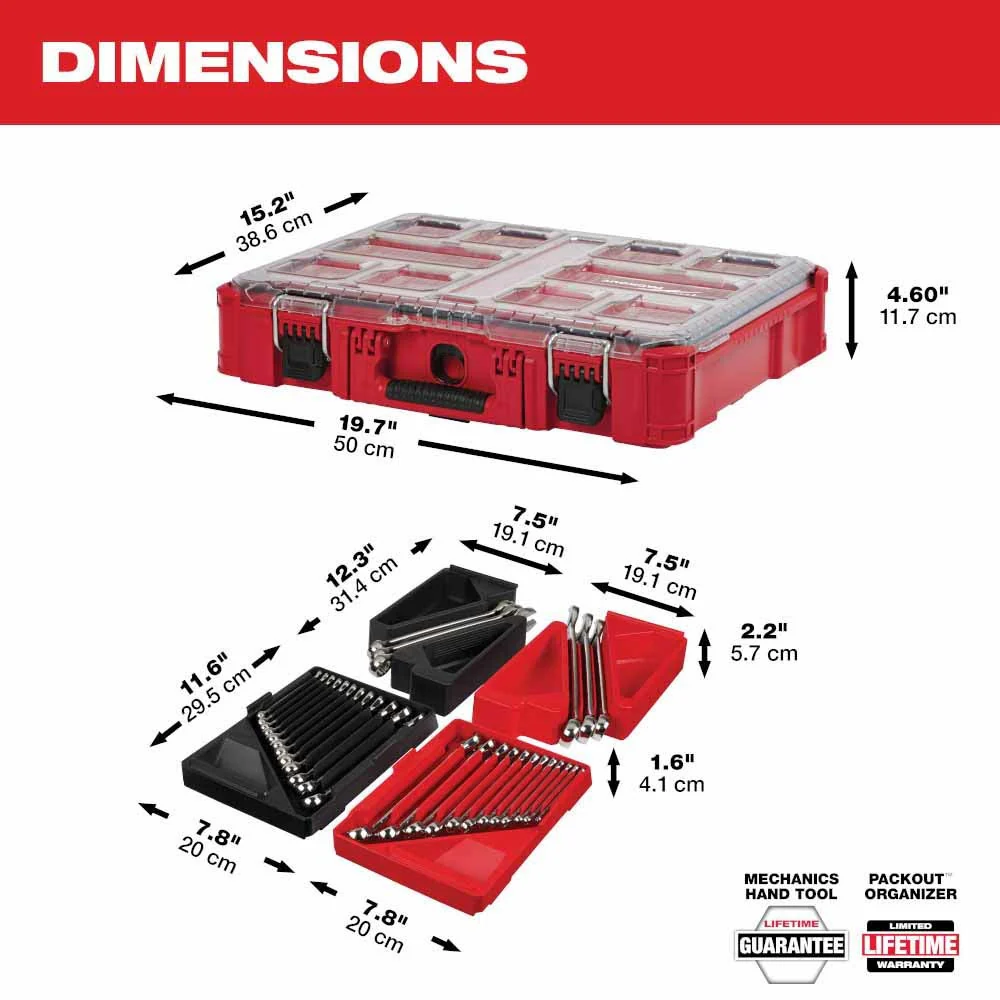 Milwaukee 48-22-9485 30pc Metric & SAE Combination Wrench Set with PACKOUT Organizer - Image 5