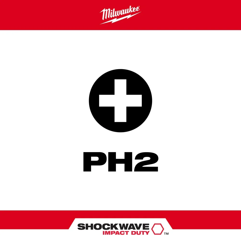 Milwaukee 48-32-4462 SHOCKWAVE 2" PH2 Impact Bit - Image 2