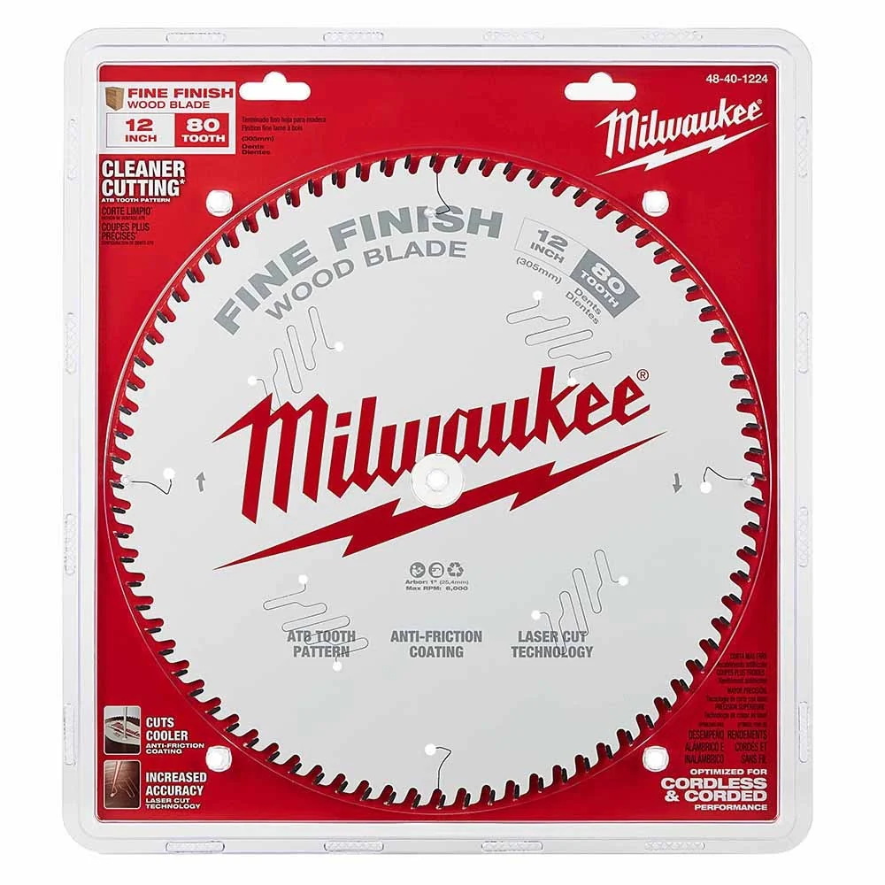 Milwaukee 48-40-1224 12" 80T Fine Finish Circular Saw Blade - Image 6
