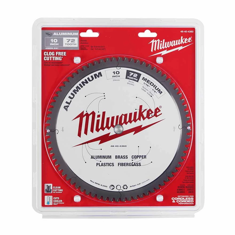 Milwaukee 48-40-4360 10" 72T ALUMINUM CSB, 5/8" - Image 6
