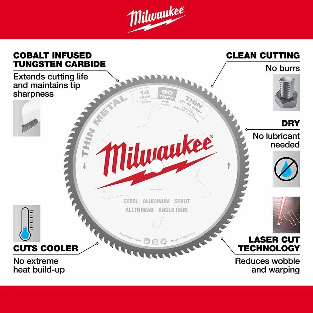 Milwaukee 48-40-4510 14" Dry Cut Circular Saw Blade - Image 4