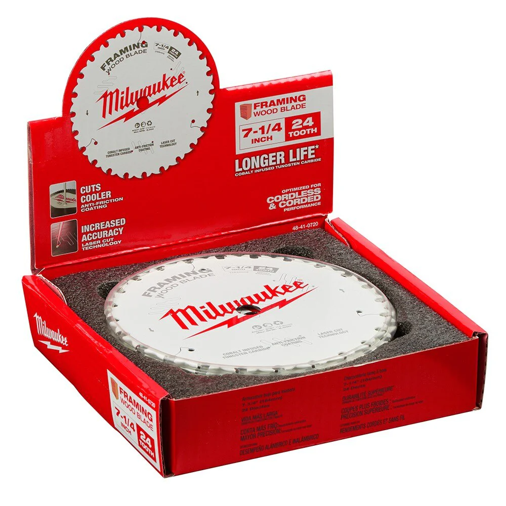 Milwaukee 48-41-0720 7-1/4" 24T Framing Circular Saw Blades Bulk 10 - Image 2