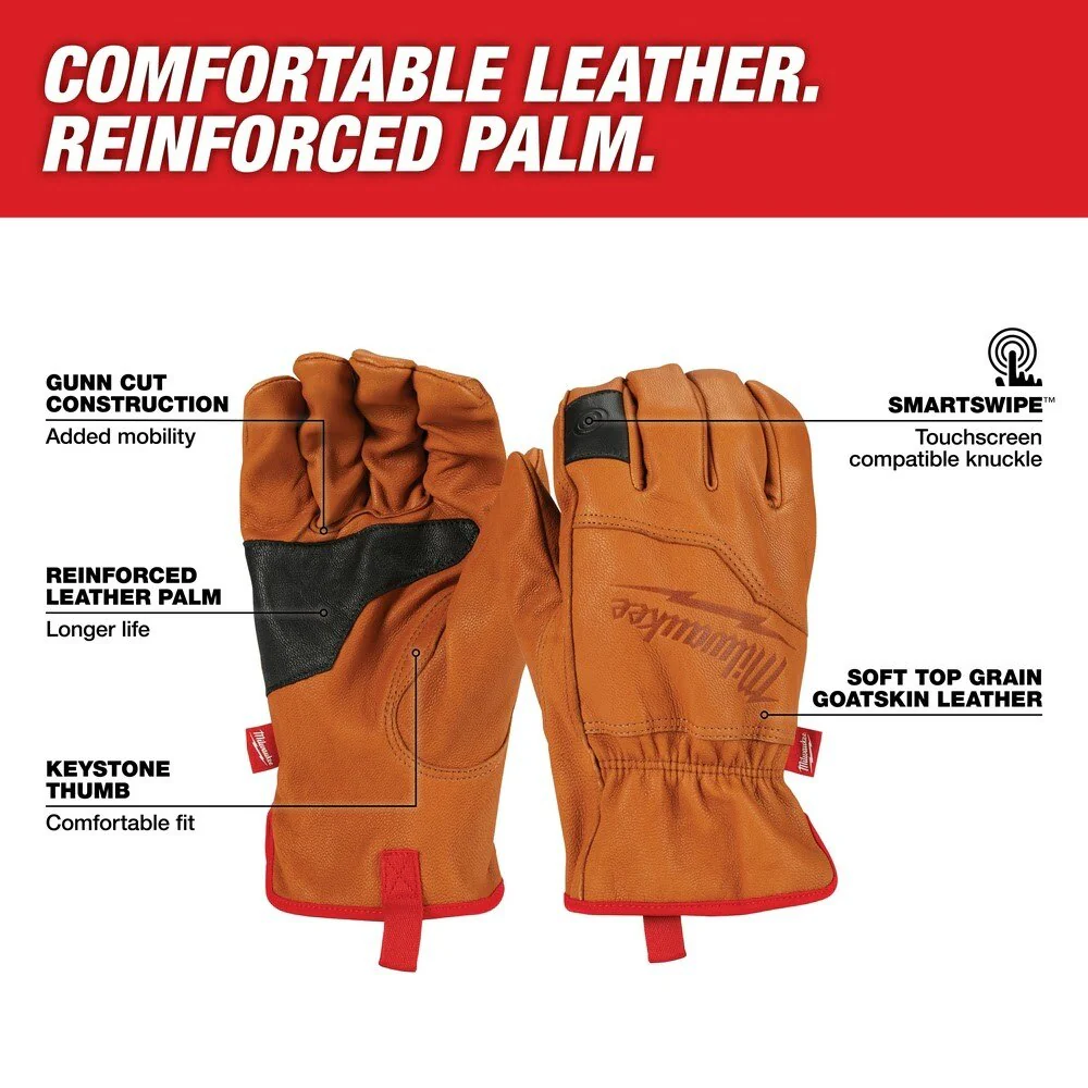 Milwaukee 48-73-0014 Goatskin Leather Gloves - 2X-Large - Image 2