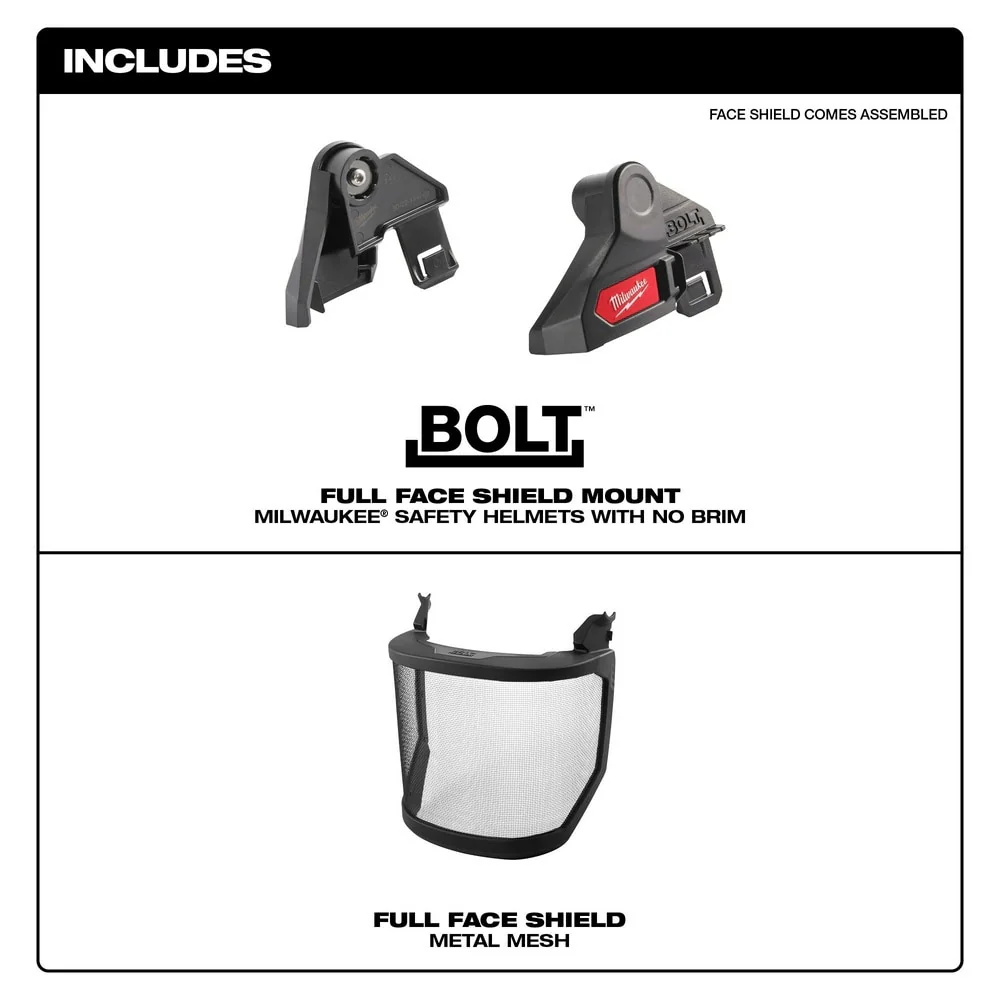 Milwaukee 48-73-1431 BOLT Full Face Shield - Metal Mesh (Compatible with Milwaukee Safety Helmet [No Brim]) - Image 6