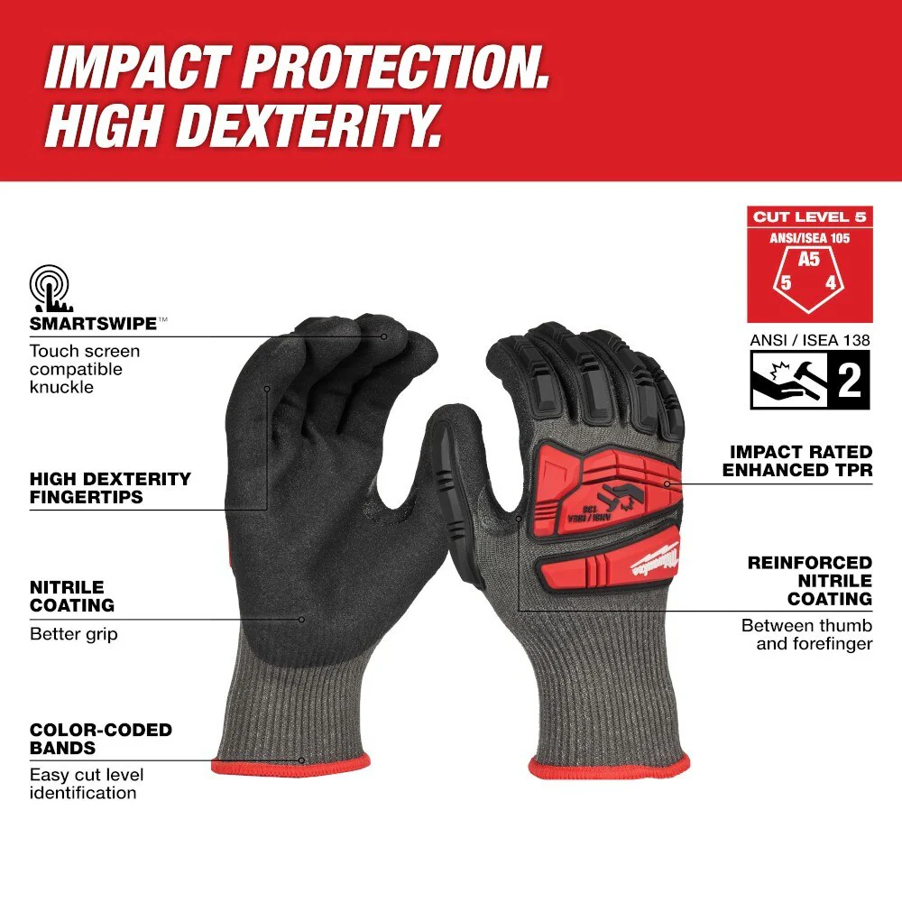 Milwaukee 48-73-8152 Impact Cut 5 Nitrile Dip Glove - L - Image 2