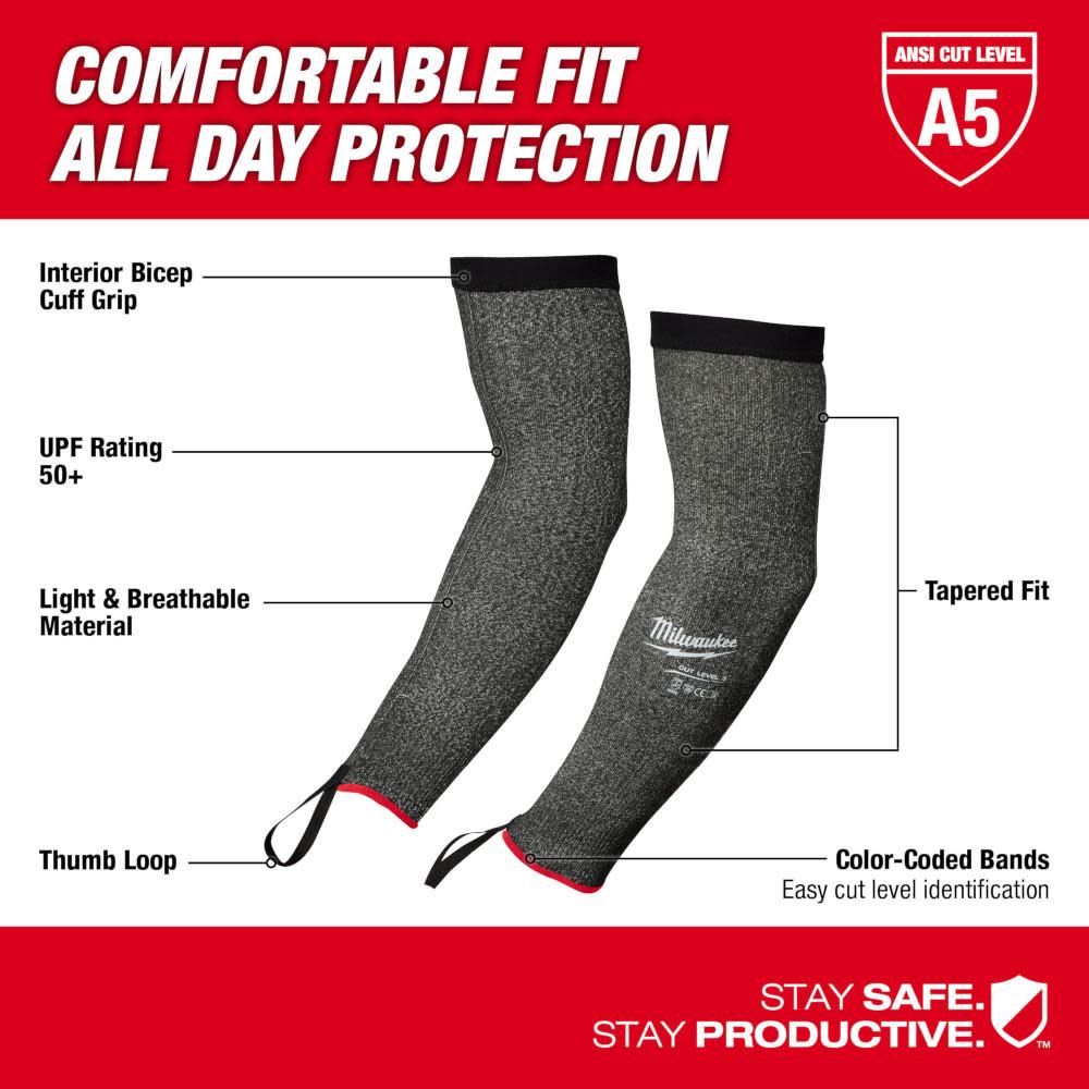 Milwaukee 48-73-9050 16" Cut Level 5 Protective Sleeves (1 Pair) - Image 4