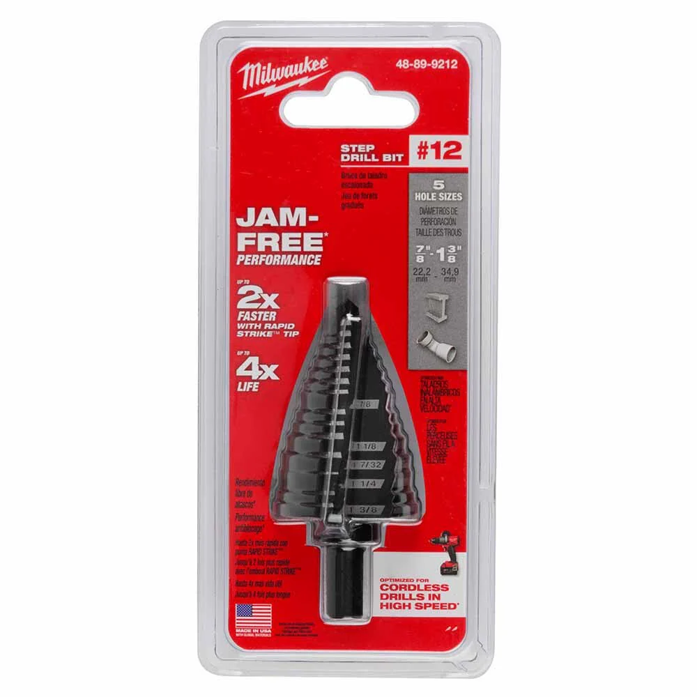 Milwaukee 48-89-9212 Milwaukee #12 Step Bit 7/8"-1-3/8" - Image 7