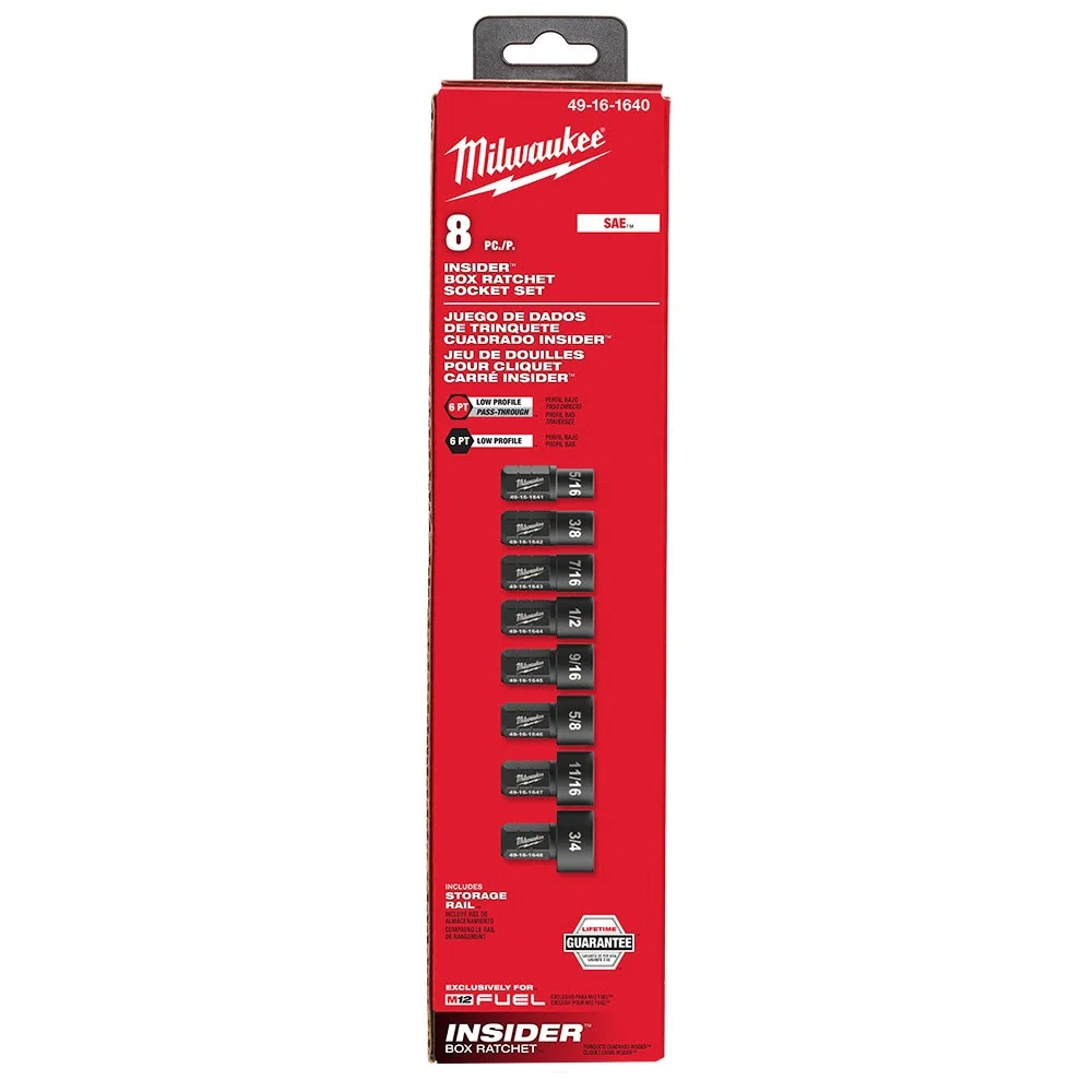 Milwaukee 49-16-1640 INSIDER Box Ratchet Socket SAE Set 8PC - Image 13