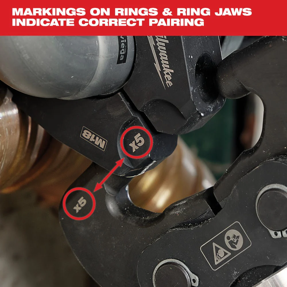 Milwaukee 49-16-2496X 1/2" - 1" IPS-P Pivoting Press Ring Kit for M12 FORCE LOGIC Press Tool - Image 7