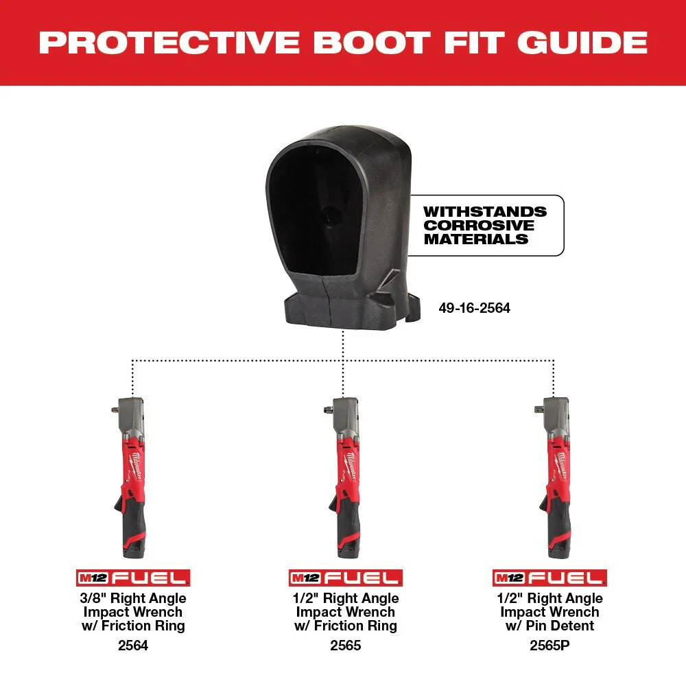 Milwaukee 49-16-2564 M12 FUEL Right Angle Impact Wrench Protective Boot - Image 2