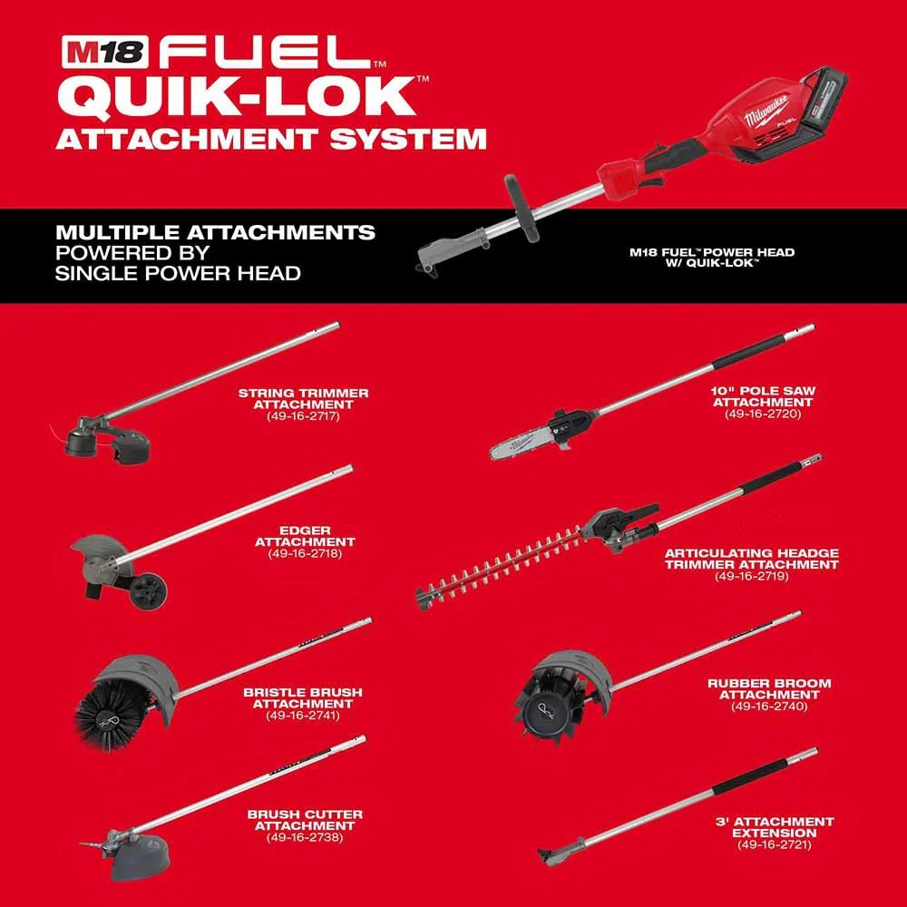 Milwaukee 49-16-2738 M18 Fuel Quik-Lok Brush Cutter Attachment - Image 5
