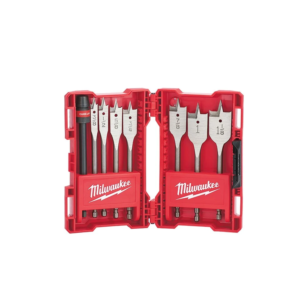 Milwaukee 49-22-0175 8-Piece Universal Quik-Lok Flat Boring Set - Image 2