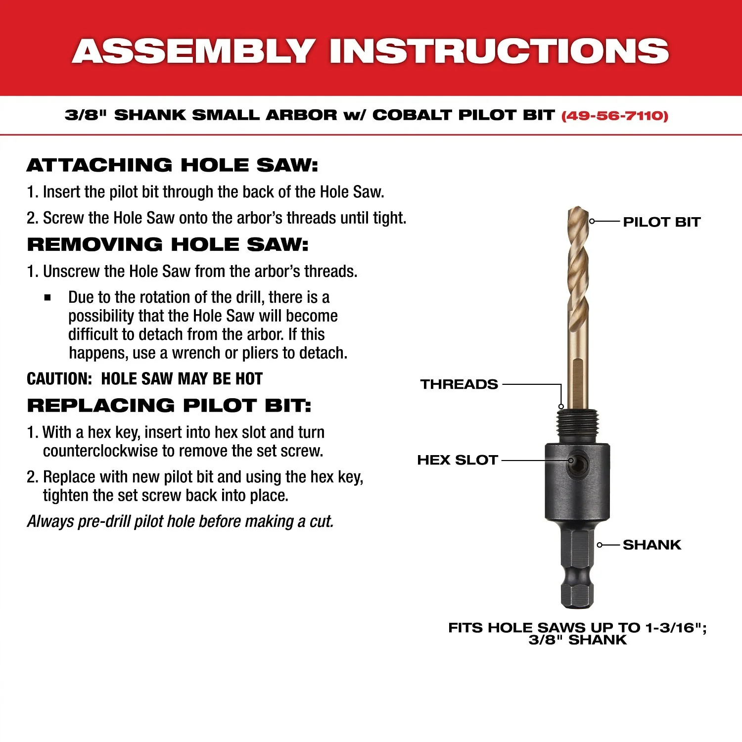 Milwaukee 49-22-4009 HOLE DOZER™ Large Diameter Hole Saw Kit - 9PC - Image 7