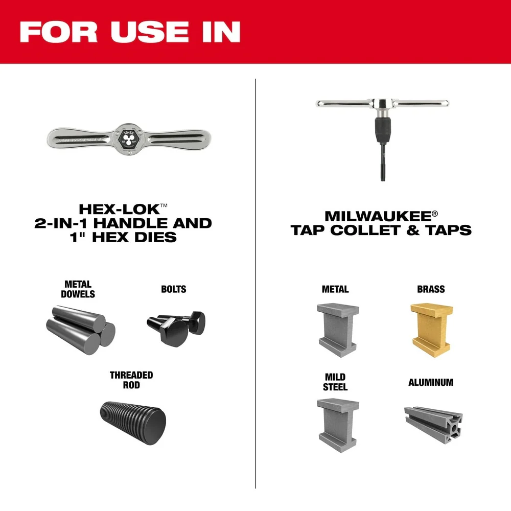 Milwaukee 49-22-5604 38PC SAE Tap & Die PACKOUT Set w/ Hex-LOK 2-in-1 Handle - Image 3