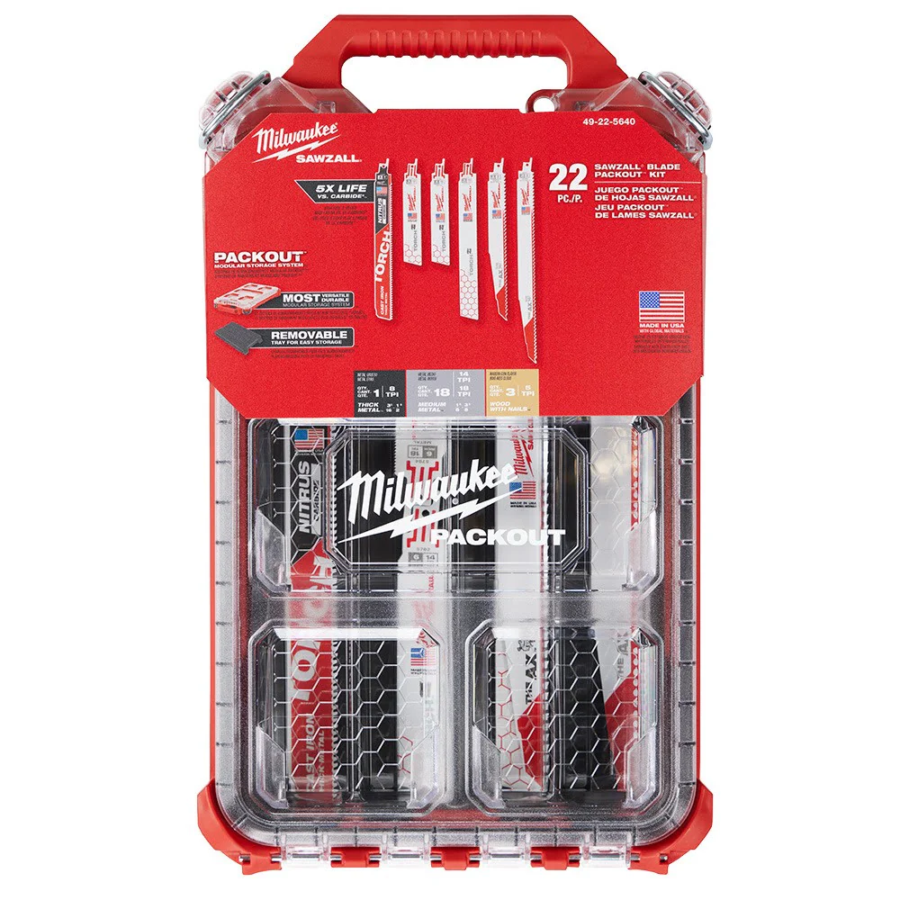 Milwaukee 49-22-5640 22PC SAWZALL Blade PACKOUT Kit - Image 12