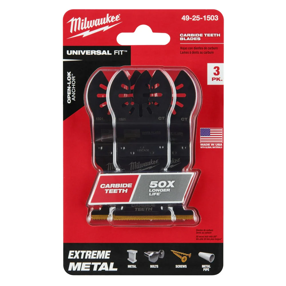 Milwaukee 49-25-1503 Milwaukee® OPEN-LOK⢠1-3/8" TITANIUM ENHANCED CARBIDE TEETH METAL BLADE 3PK - Image 11